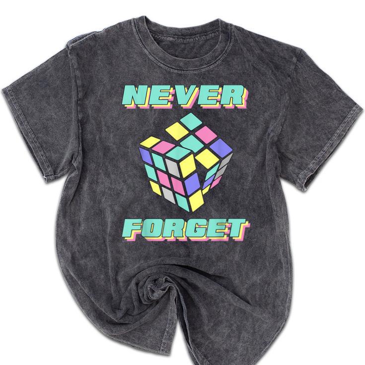 80s 90s Nostalgia Magic Cube Retro Party Costume Mineral Wash Tshirts