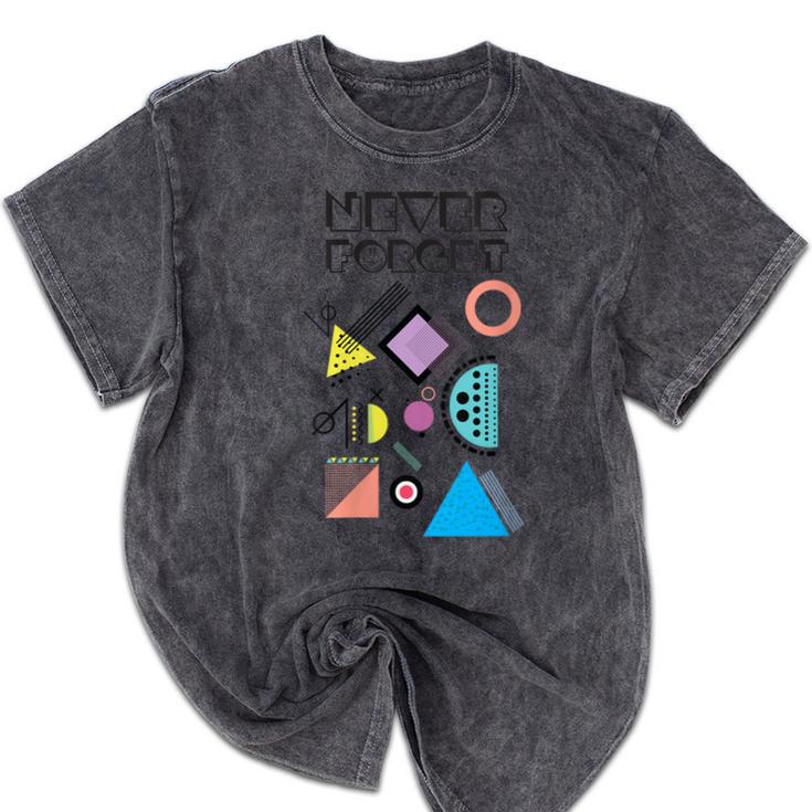 80s Nostalgia Never Forget Mineral Wash Tshirts