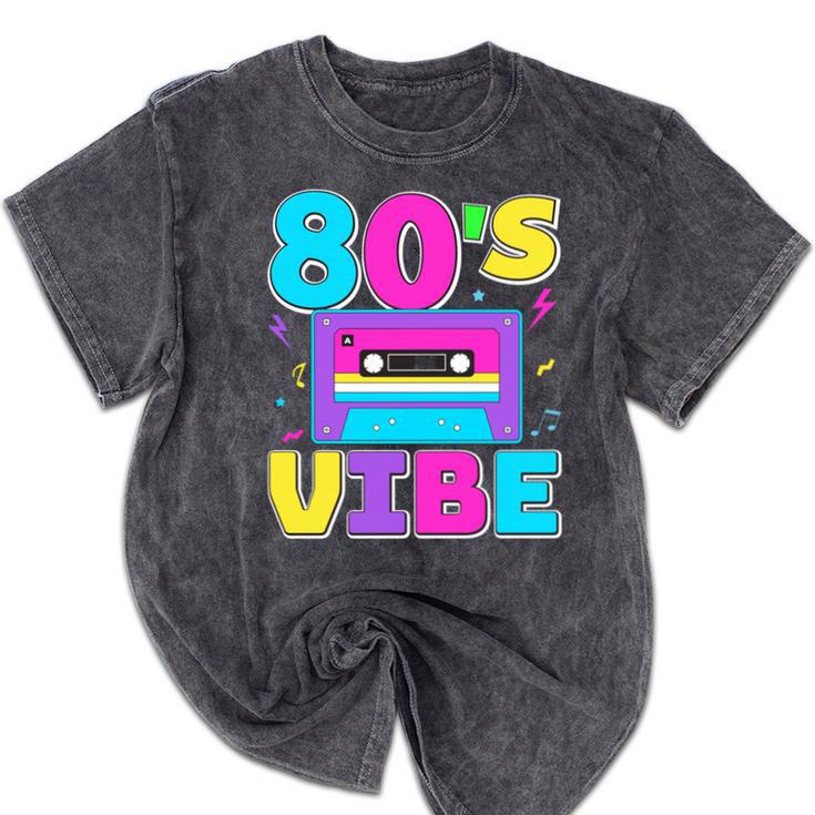 80's Vibe Retro Style Cassette Tape Nostalgia 1980s Party Mineral Wash Tshirts