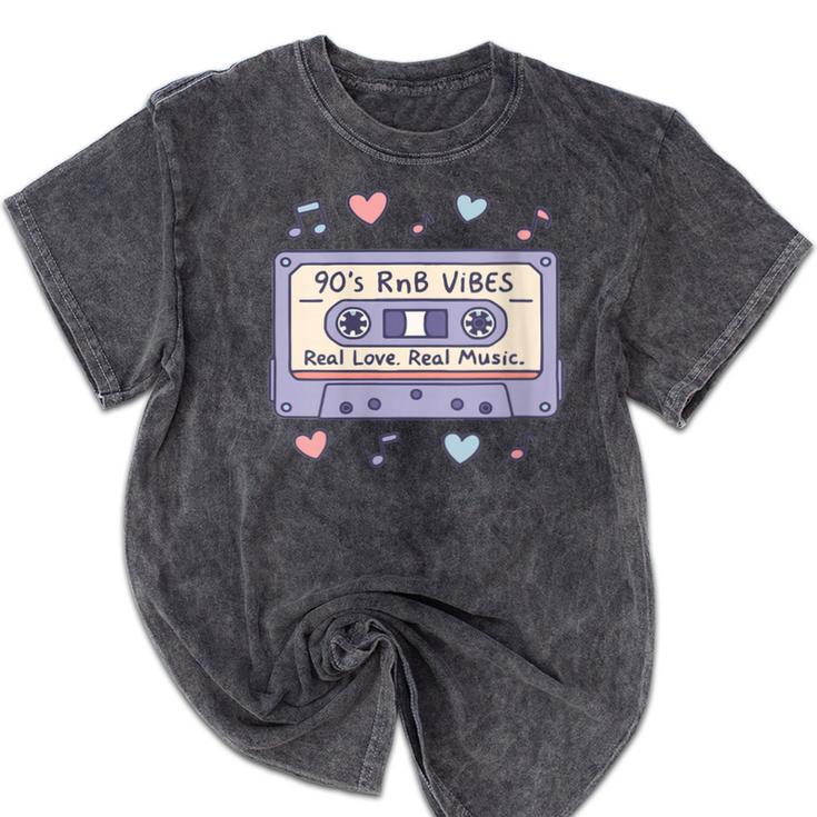 90s RNB Vibes Cassette – Retro Music Nostalgia RNB Cassette Mineral Wash Tshirts