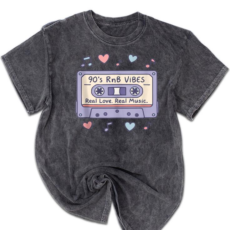 90s RNB Vibes Cassette – Retro Music Nostalgia RNB Cassette Mineral Wash Tshirts