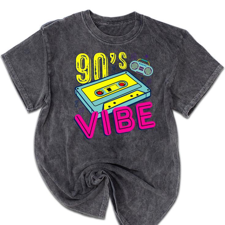 90's Vibe Retro Style Cassette Tape Nostalgia 1990s Party Premium Tri-Blend Mineral Wash Tshirts