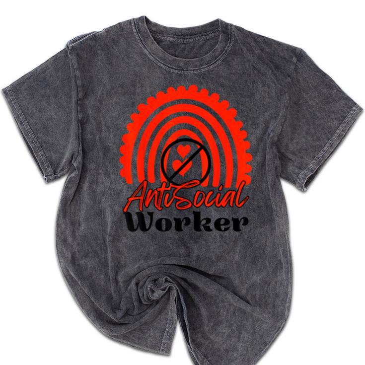 AntiSocial Worker Anti-Social Social Worker Introvert Mineral Wash Tshirts