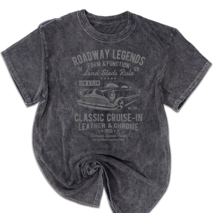 Automotive Nostalgia Classic Car Cruise-In Distressed Premium Tri-Blend Mineral Wash Tshirts