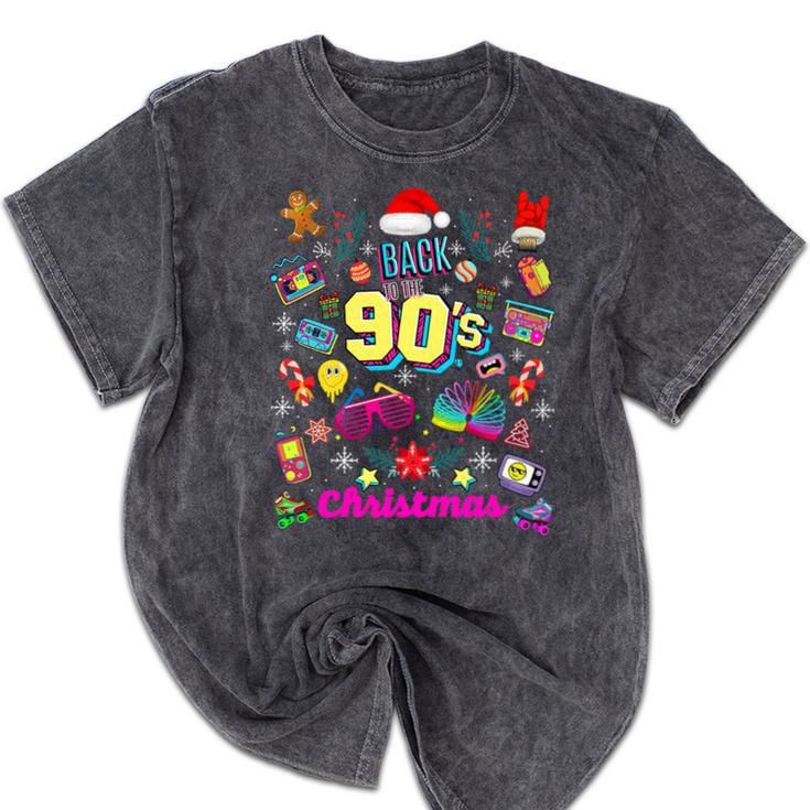 Back To 90's Christmas Nostalgia Quotes Graphic Premium Tri-Blend Mineral Wash Tshirts