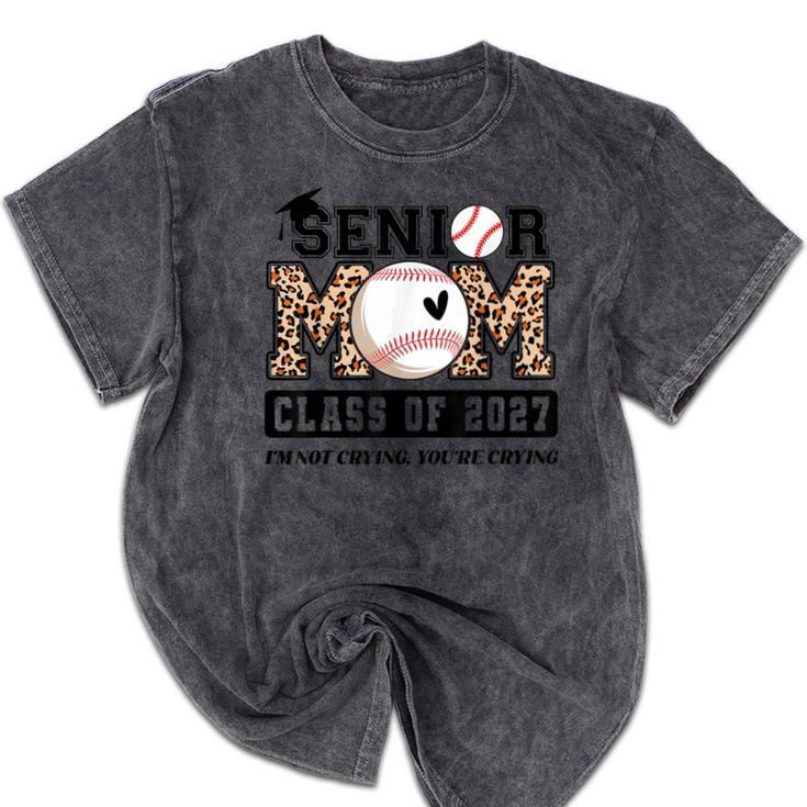 Baseball Senior Class Of 2027 Senior 2027 Graduation Women Mineral Wash Tshirts