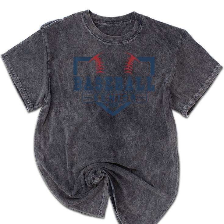 Baseball Senior Night Baseball Senior 2025 Graduation 50 Mineral Wash Tshirts