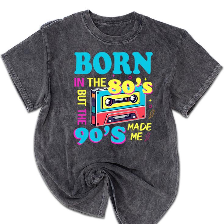 Born In The 80's But 90's Made Me Nostalgia Cassette Tape Premium Tri-Blend Mineral Wash Tshirts