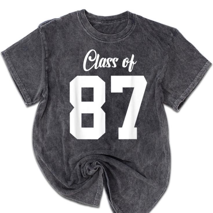 Class Of 1987 Matching Graduation High School Reunion Mineral Wash Tshirts