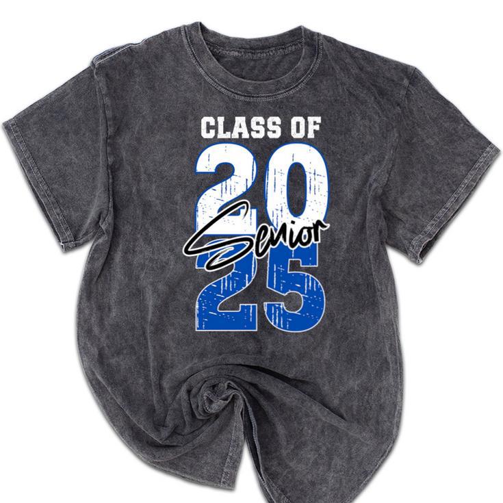 Class Of 2025 Senior Graduation 2025 Blue Mineral Wash Tshirts