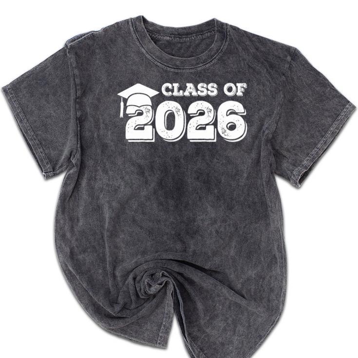 Class Of 2026 Shirt Senior Graduation 2026 Premium Tri-Blend Mineral Wash Tshirts