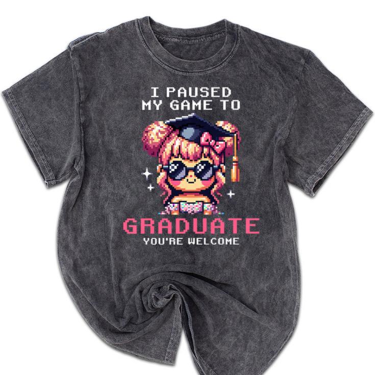 Classic I'm From The 1900s Retro Games Graduating Girl Premium Mineral Wash Tshirts