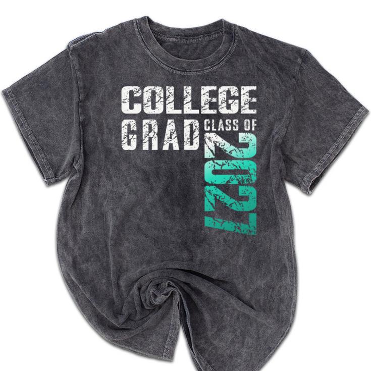 College Grad Class Of 2027 Graduation Mineral Wash Tshirts