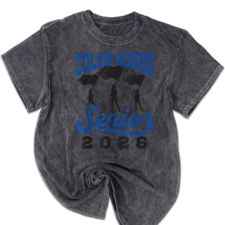 Color Guard Senior 2026 Flags Marching Band Graduation Grad Mineral Wash Tshirts