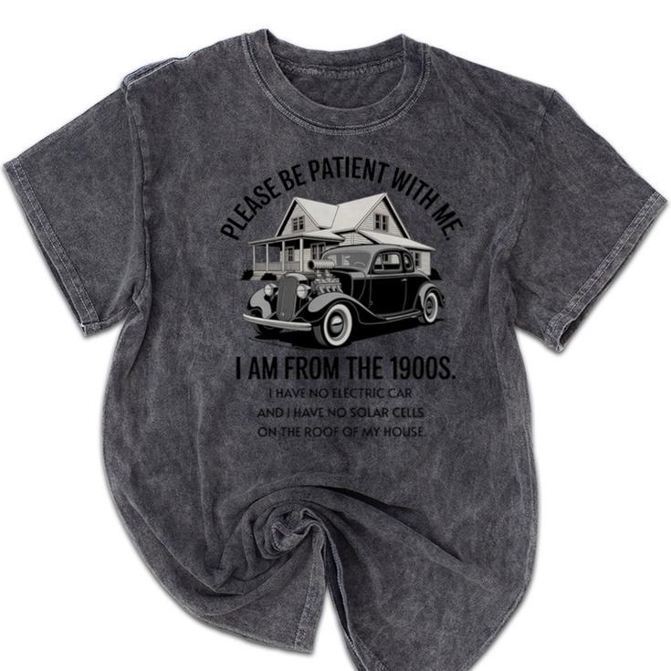 Forgive Me I'm From The 1900s No E-Car No SolarCells Premium Tri-Blend Mineral Wash Tshirts