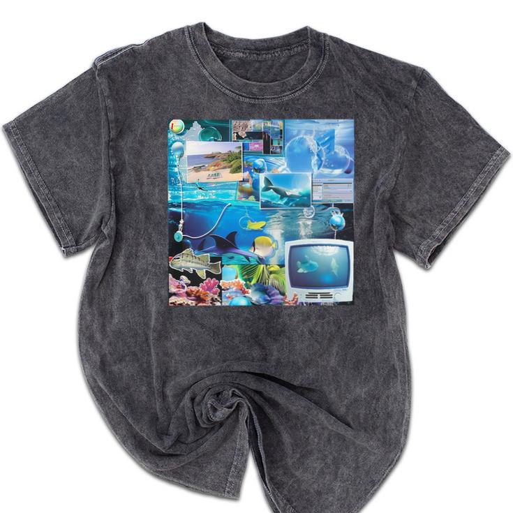 Frutiger Aero Retro Vibes Premium Tri-Blend Mineral Wash Tshirts