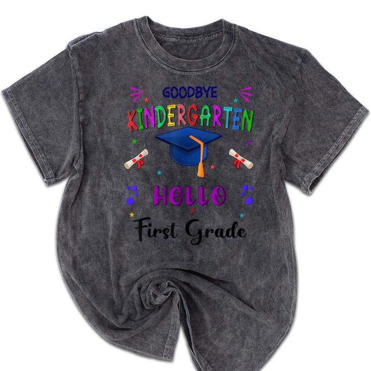 Goodbye Kindergarten Graduation Class 2025 1st Grade Kids Mineral Wash Tshirts