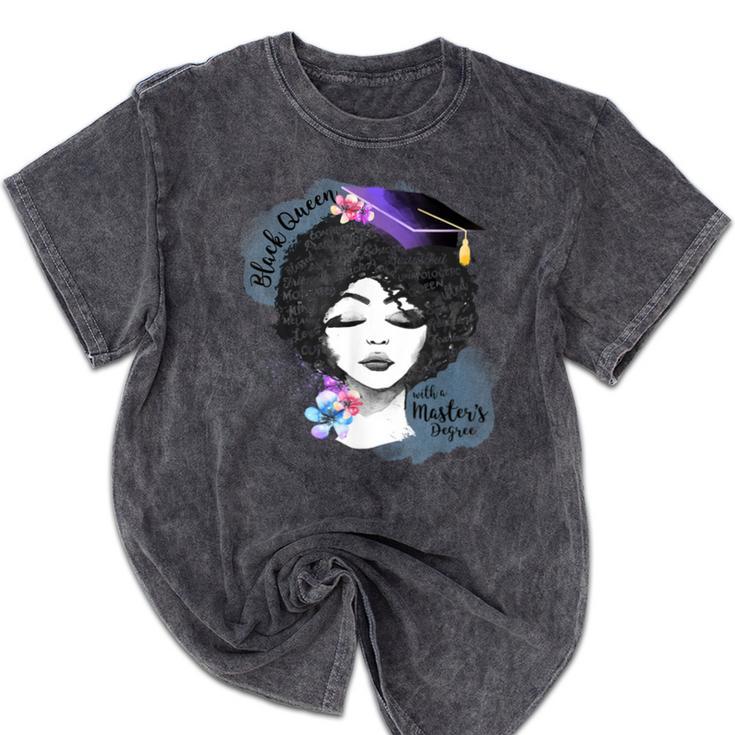Graduation Masters Degree Woman Queen Graduate 2025 Mineral Wash Tshirts