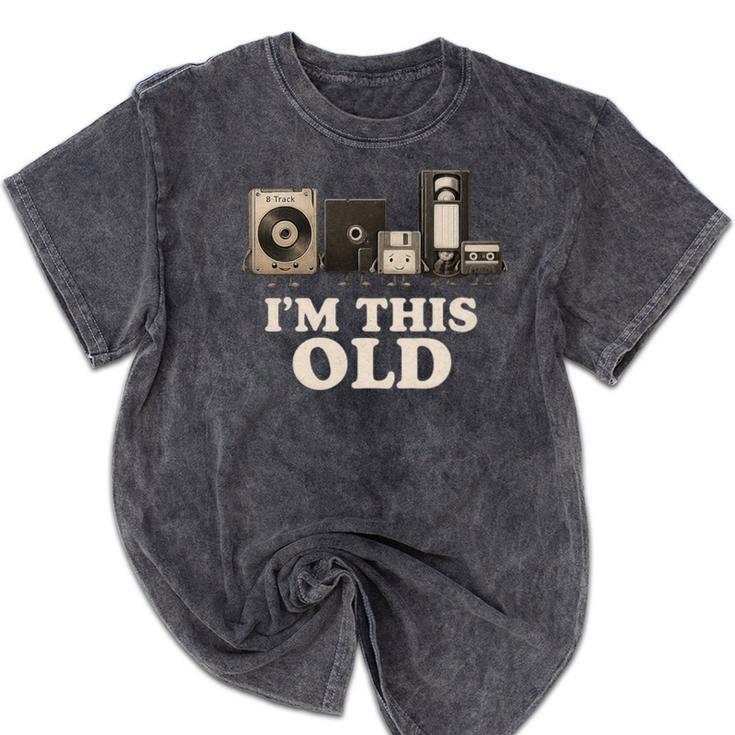 I’m This Old Retro Tech Nostalgia For 70s 80s Premium Tri-Blend Mineral Wash Tshirts