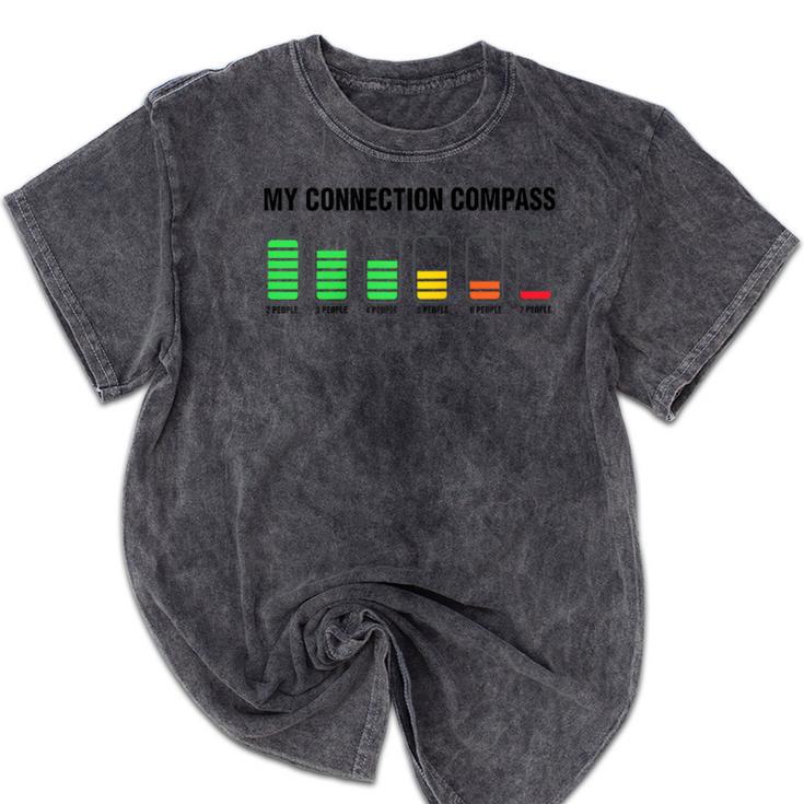 Introvert Low Battery My Connection Compass Raglan Baseball Tee Mineral Wash Tshirts