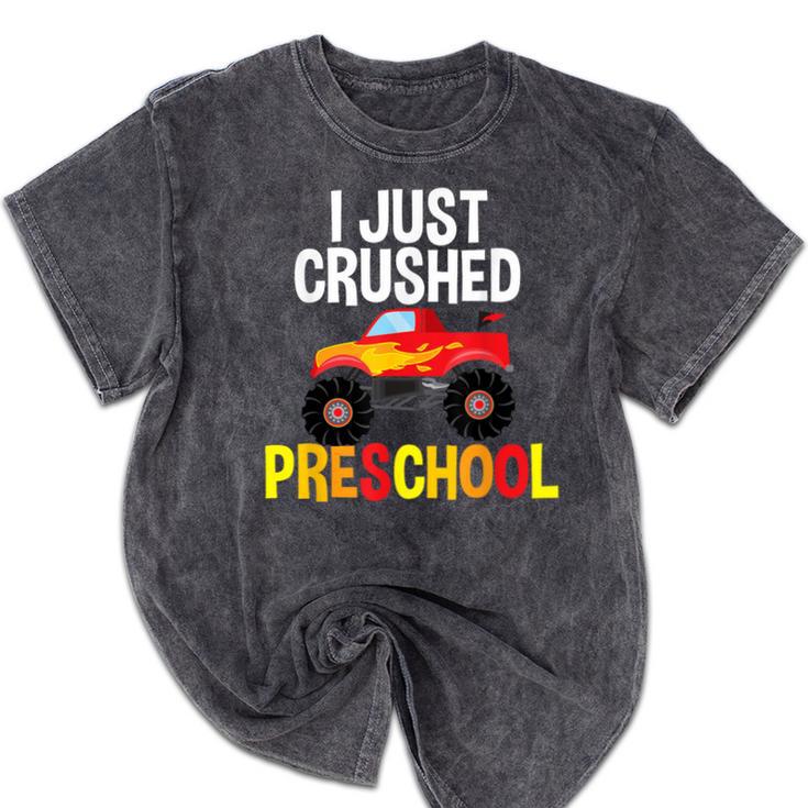 I Just Crushed Preschool Monster Graduation Pre-K Shirt Mineral Wash Tshirts