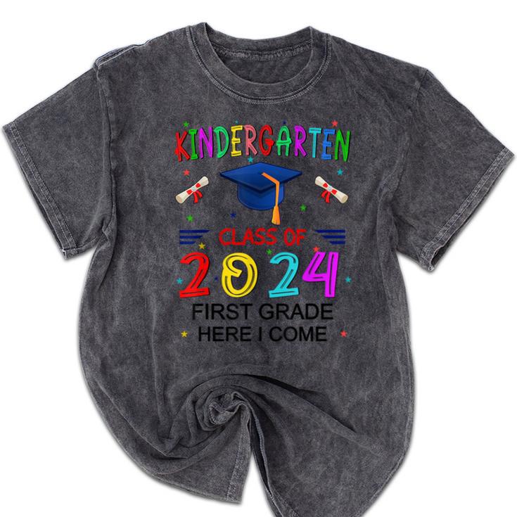 Kindergarten Graduation Class 2024 1st Grade Here I Come Mineral Wash Tshirts