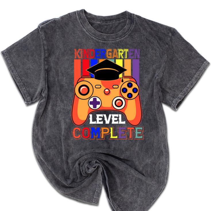 Kindergarten Graduation Level Complete Gamer Graduation Kids Mineral Wash Tshirts