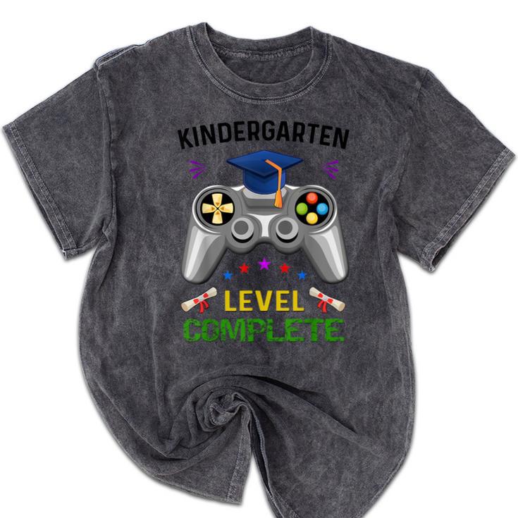 Kindergarten Level Complete Graduation Class 2023 Gamer Kids Mineral Wash Tshirts