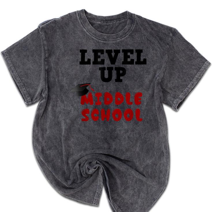Level Up Middle School 5th Grade Graduation Mineral Wash Tshirts
