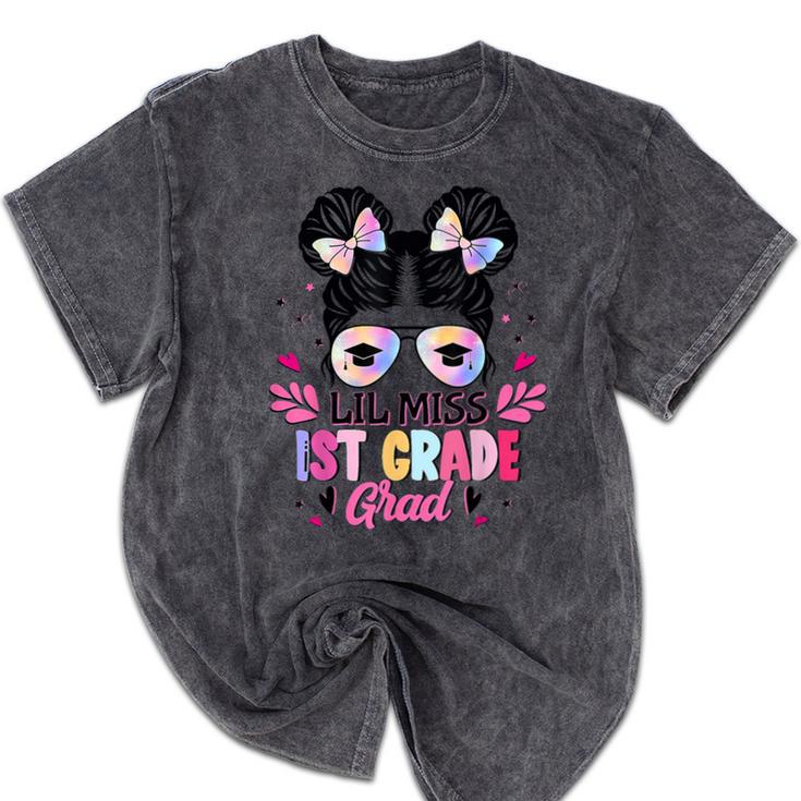 Lil Miss 1st Grade Grad Graduation Last Day Of 1st Grade Mineral Wash Tshirts