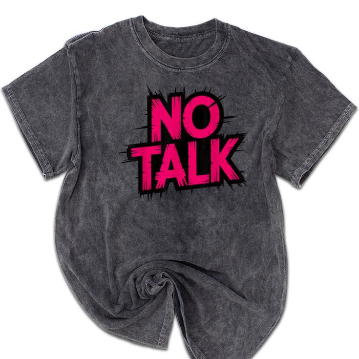 No Small Talk Zone – Introvert Quote Mineral Wash Tshirts