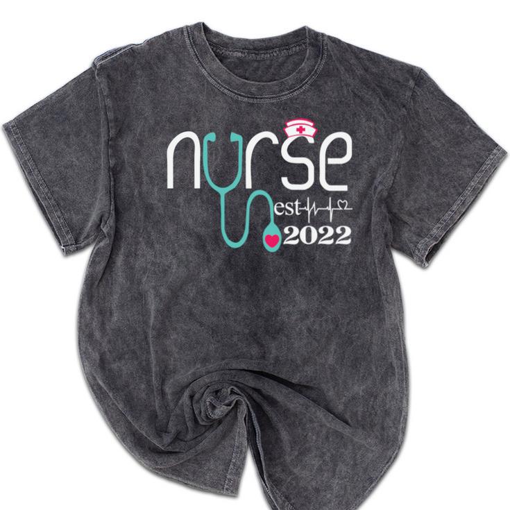 Nurse Est 2022 Rn Nursing School Graduation Graduate Mineral Wash Tshirts