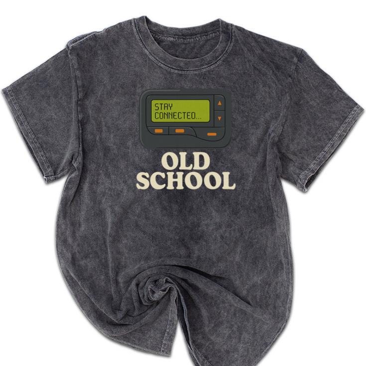 Old School 90s Pager Retro Nostalgia Vintage Tech Gen Mineral Wash Tshirts