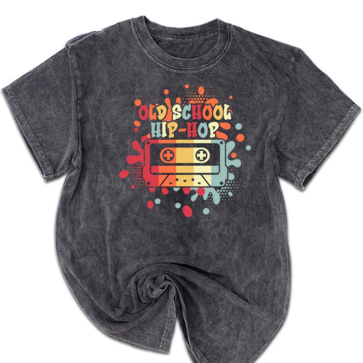 Old-School Hip Hop 80's 90's Style Music Cassette Nostalgia Mineral Wash Tshirts