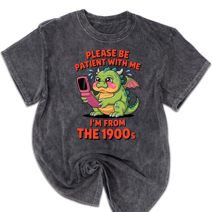 Please Be Patient I'm From The 1900s Vintage Men Women Premium Tri-Blend Mineral Wash Tshirts