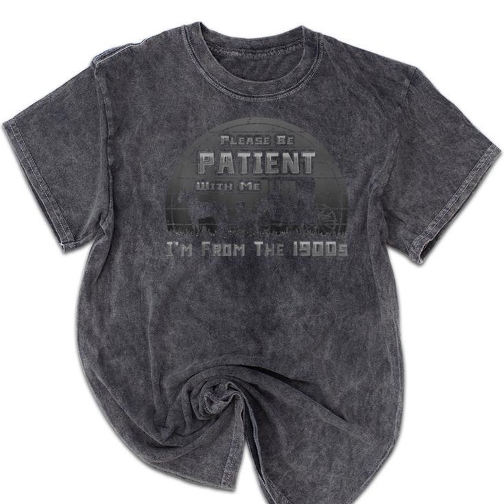 Please Be Patient With Me I'm From The 1900s Vintage Retro Raglan Baseball Tee Mineral Wash Tshirts