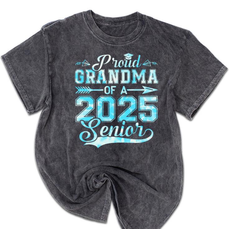 Proud Grandma Of a 2025 Senior Graduate Graduation Premium Mineral Wash Tshirts
