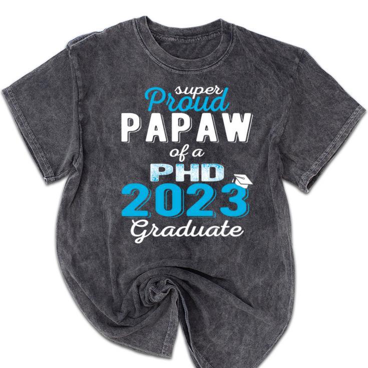 Proud Papaw Class Of 2023 PHD Graduate Doctorate Graduation Mineral Wash Tshirts