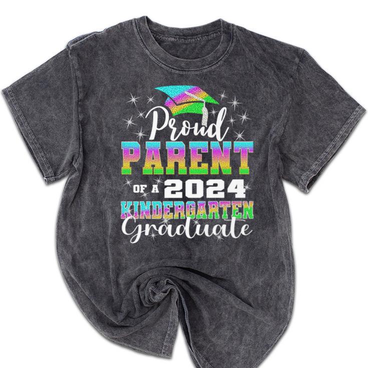 Proud Parent Of Kindergarten Graduate 2024 Graduation Parent Premium Mineral Wash Tshirts