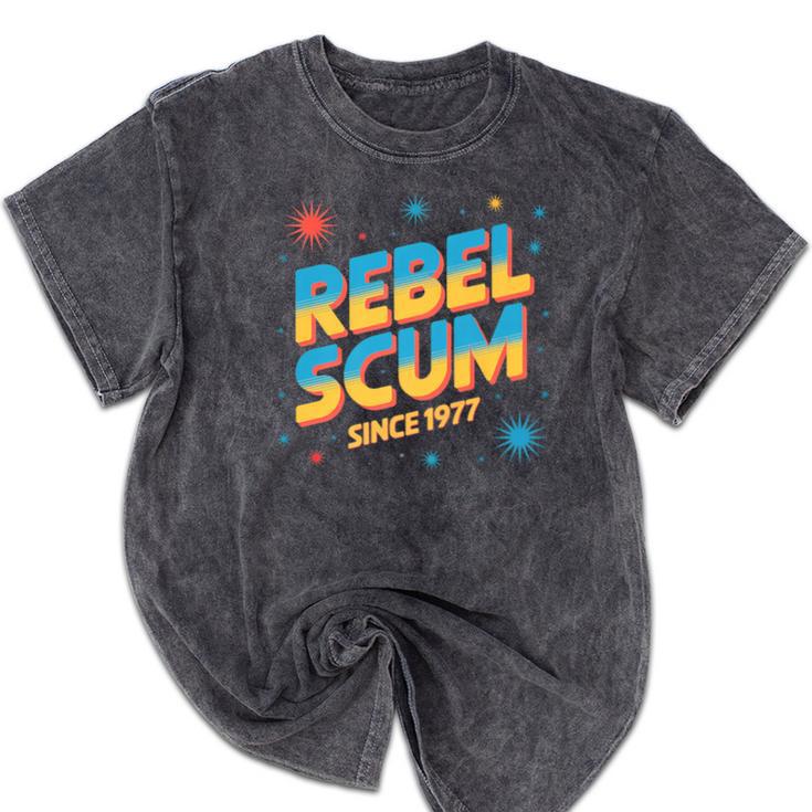 Retro Sci Fi Star Rebel 1977 Space Vintage Nerd Nostalgia Premium Mineral Wash Tshirts