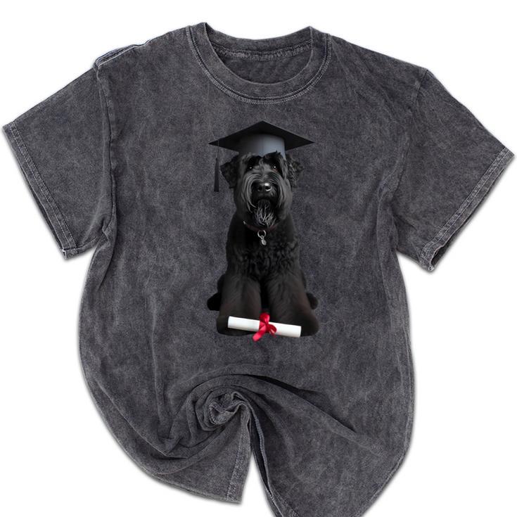 Russian Terrier Dog Graduation Cap Graduate Owner Grad Mineral Wash Tshirts