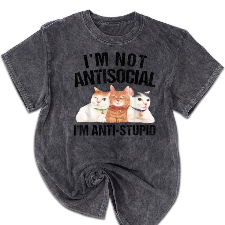 Sarcasm Cat Sarcastic Introvert Antisocial Cat Lover Mineral Wash Tshirts