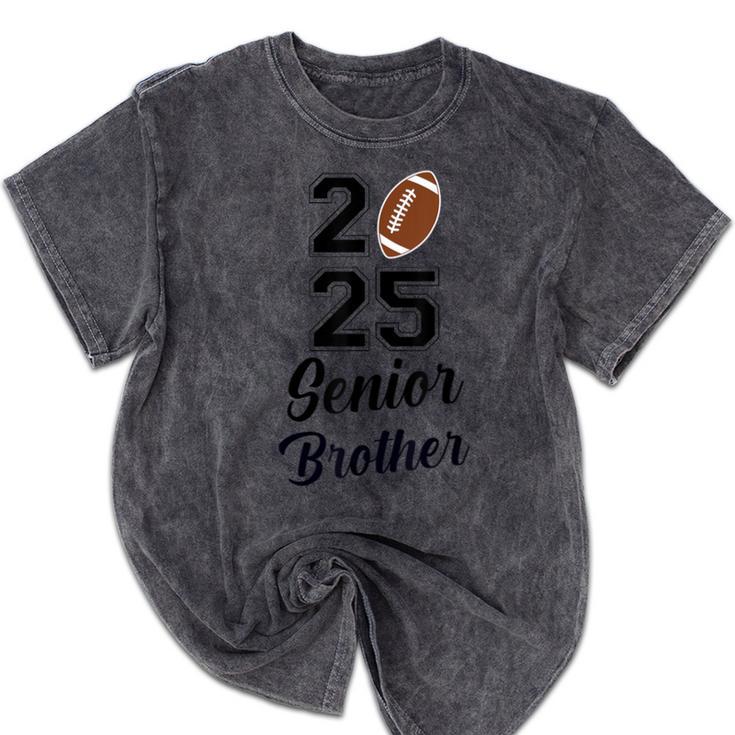 Senior Football Brother Class Of 2025 Graduation Graduate Mineral Wash Tshirts