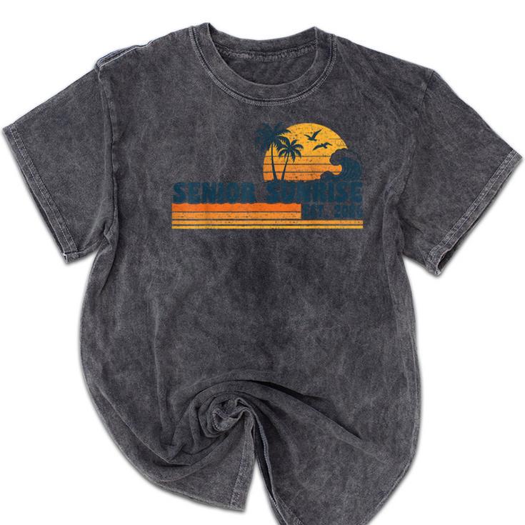 Senior Sunrise 2026 Graduation Cool Retro High School Mineral Wash Tshirts