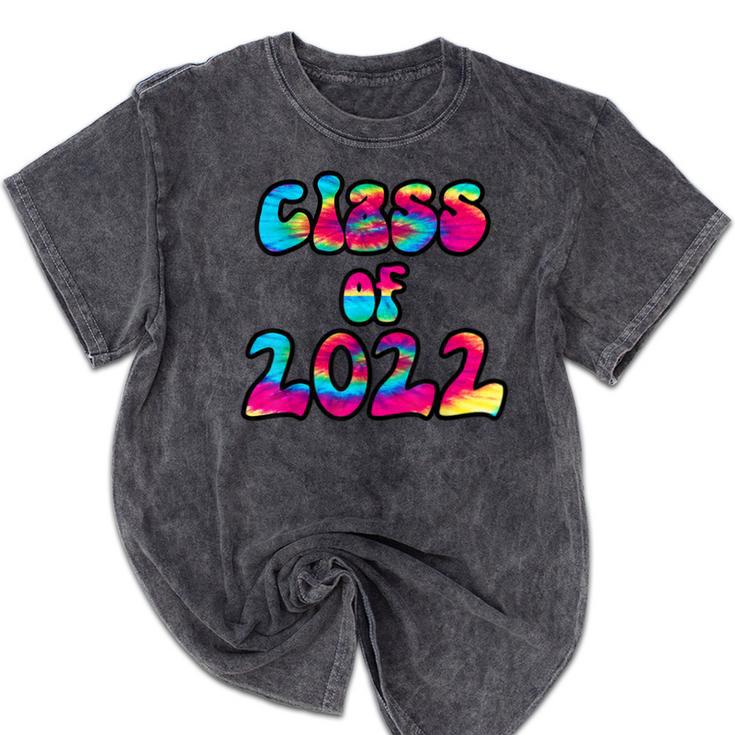 Senior Year 2022 Class Of 2022 Graduation Tie Dye Groovy Mineral Wash Tshirts
