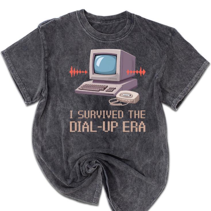 I Survived The Dial-Up Era Retro 90s Nostalgia Premium Tri-Blend Mineral Wash Tshirts