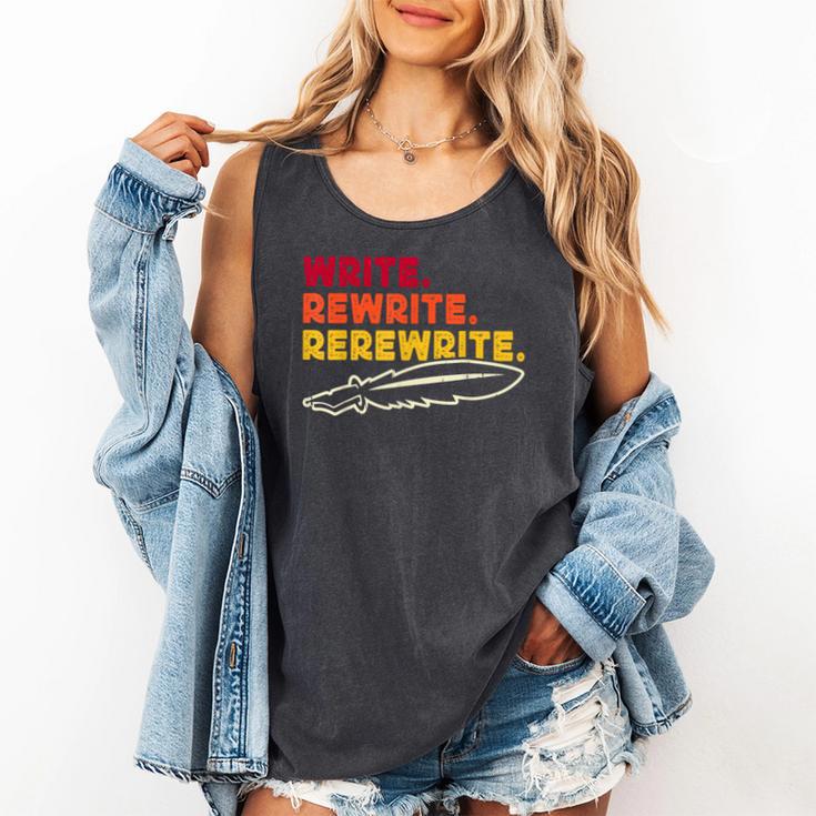 Book Writer Quote Author Journalist Rewrite Novelist Comfort Colors Tank Top