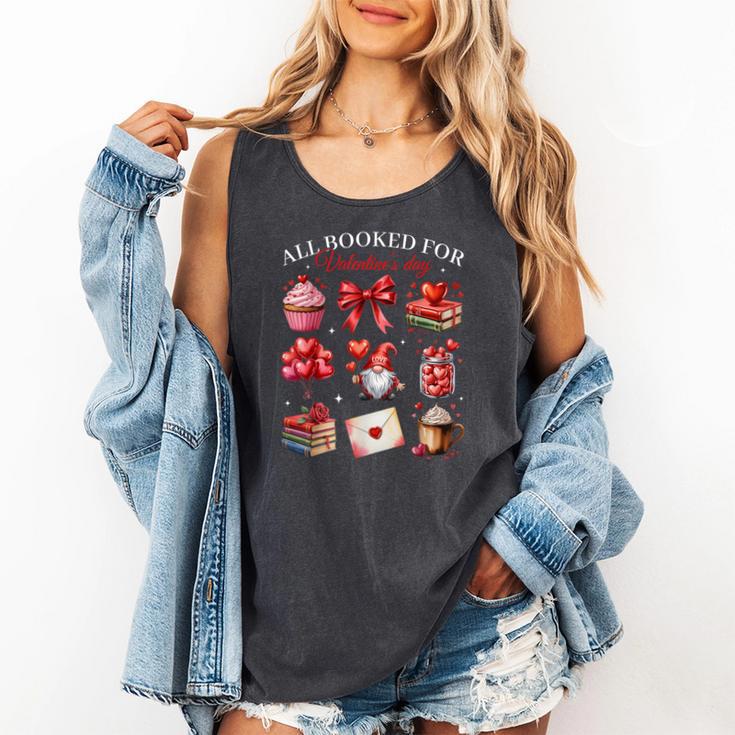 All Booked For Valentine Coquette Bow Girl Women Teacher Comfort Colors Tank Top