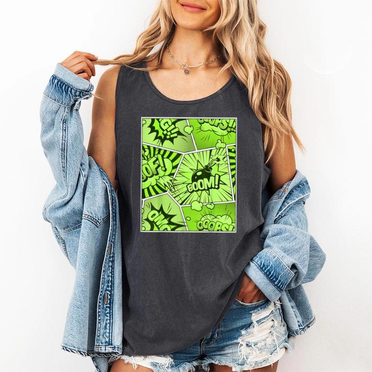 Green Comic Book Green Graphic Comfort Colors Tank Top