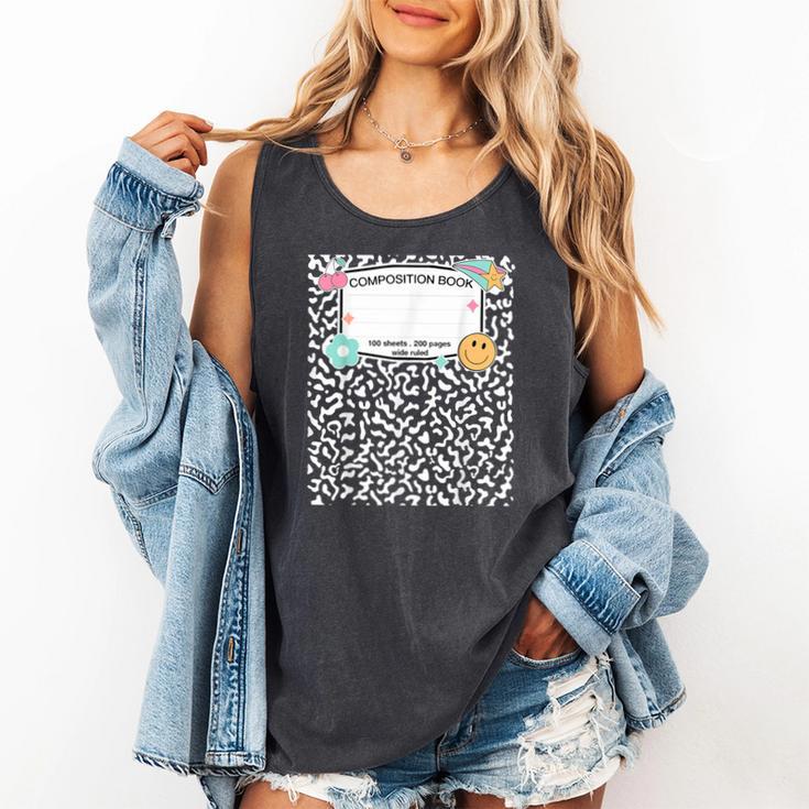 Matching Group Halloween Teacher Composition Book Notebook Comfort Colors Tank Top